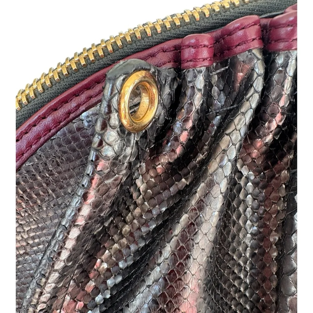 Authentic MARC JACOBS Anthracite Python Capra GM Clutch Shoulder Bag - Picture 14 of 16